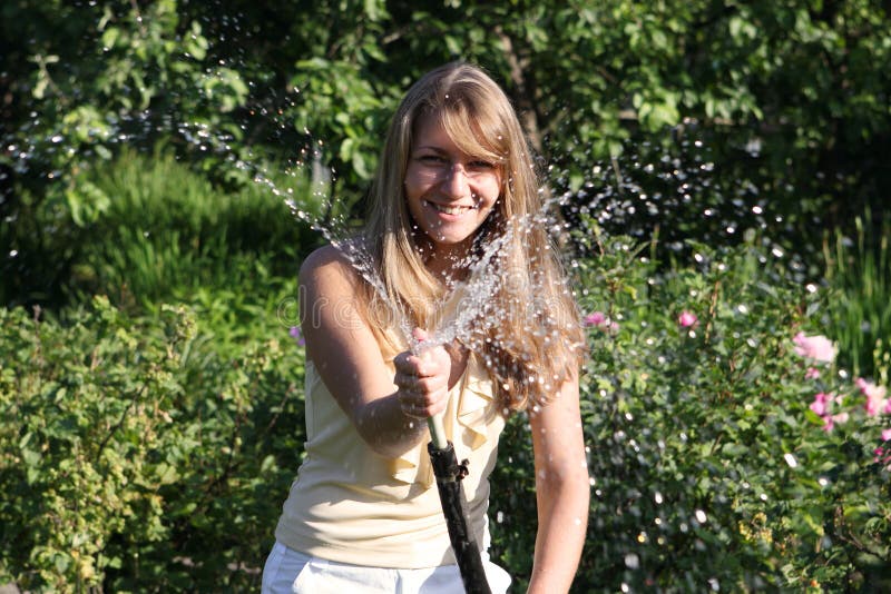 Girl with hose