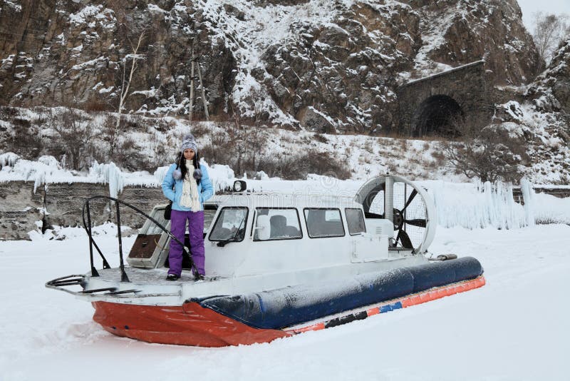 The girl in a hovercraft