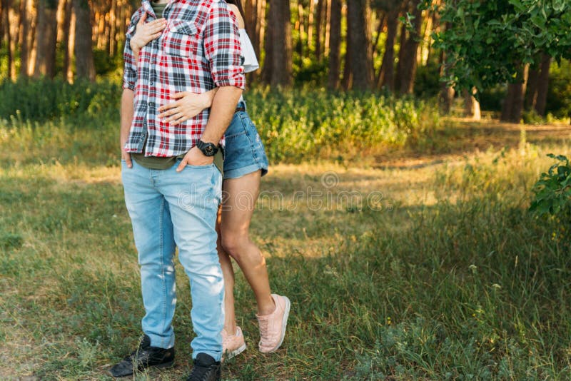 Girl Behind Boy Pretending Push Him Stock Photo 99733553