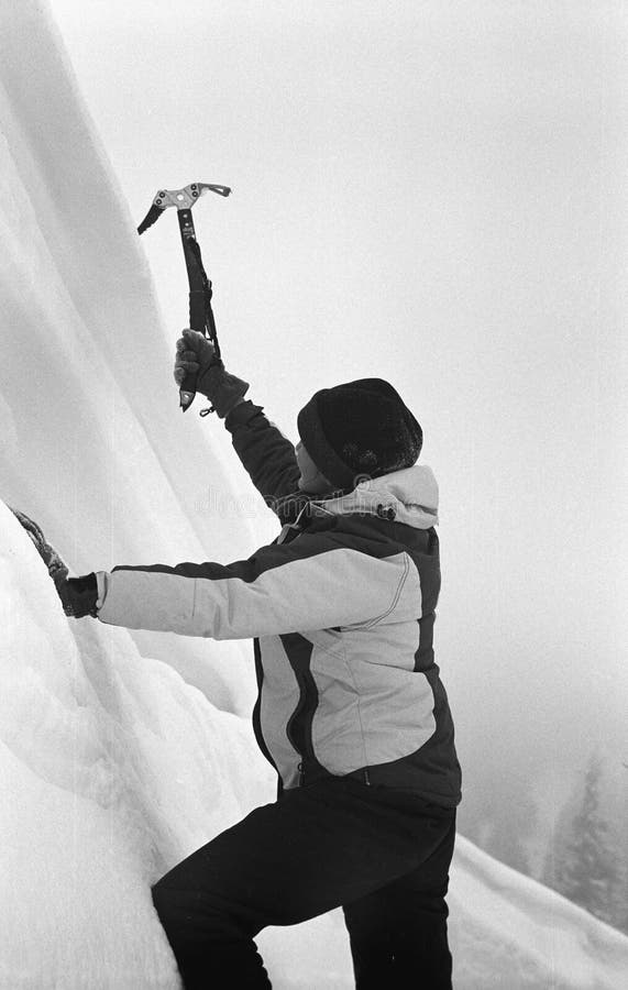 Girl Ice Climbing2 stock photo. Image of mountains, gear 1860420
