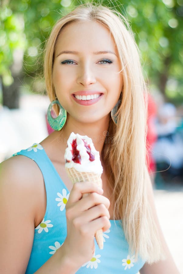Girl with ice cream stock photo. Image of chocolate, attractive 25628092
