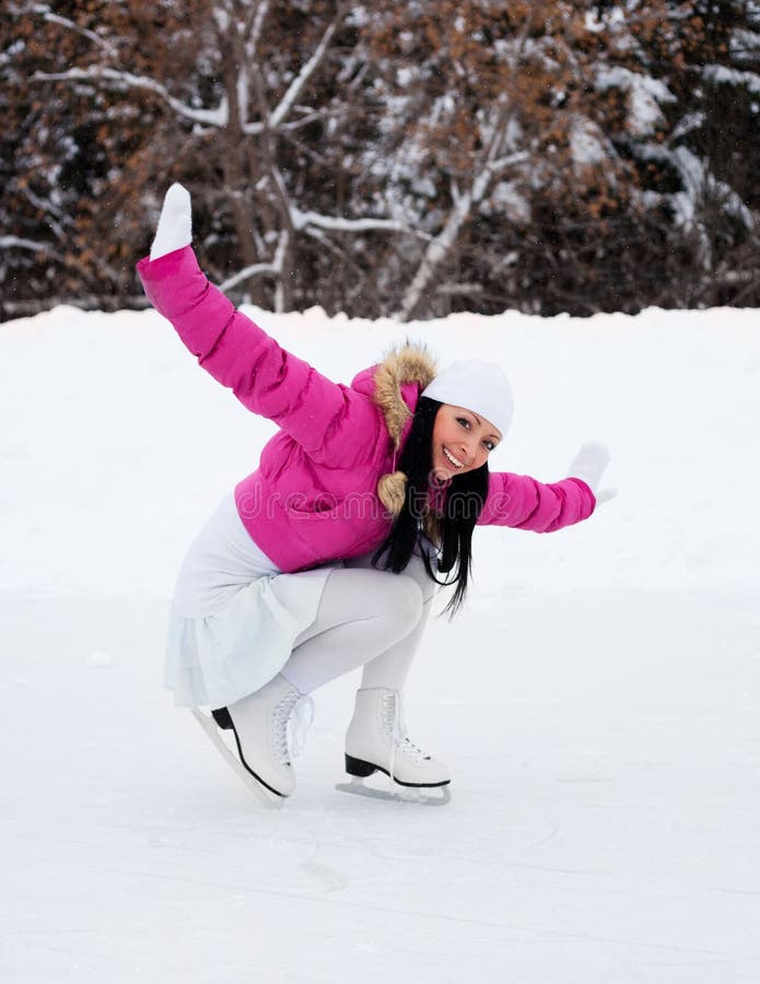 Girl ice skating stock image. Image of active, happy 12287121