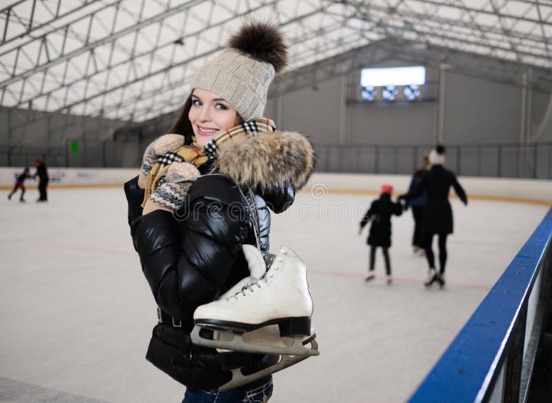 Girl on ice skating rink