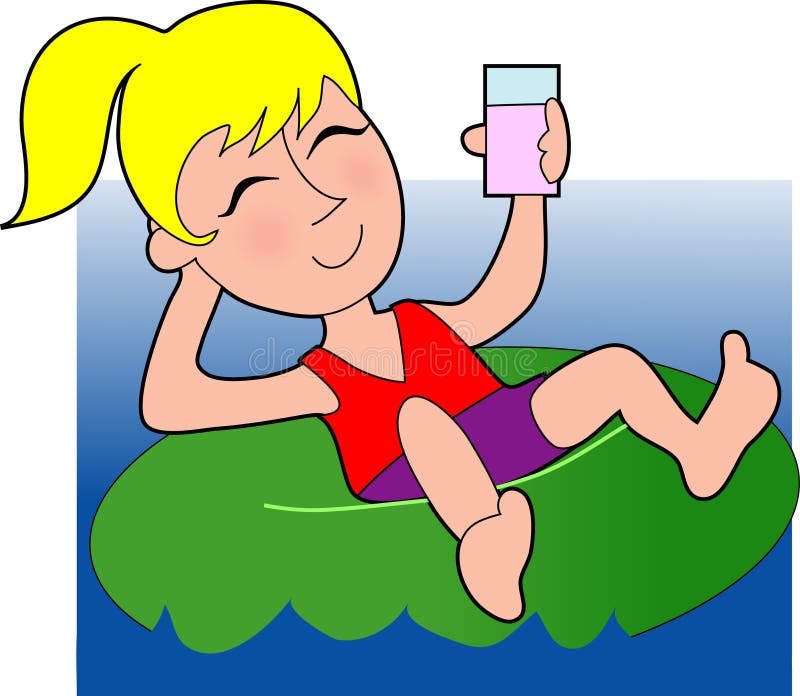 Girl Inner Tube stock vector. Illustration of happy, pool 2028689