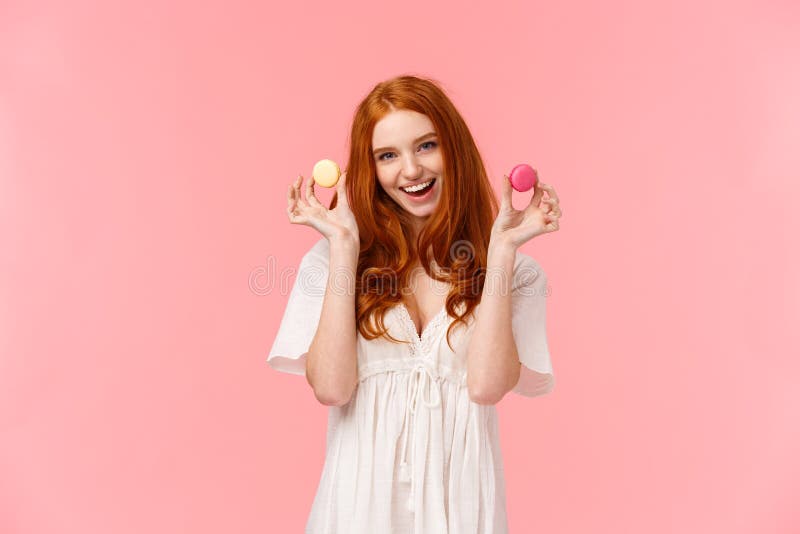 Girl Inviting Sit With Her Enjoy Tea With Desserts Stunning Alluring 