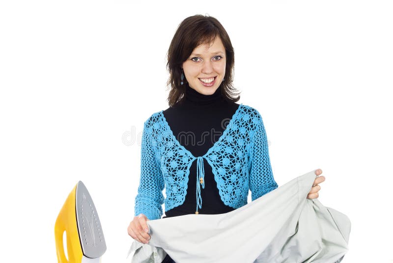 Girl ironing clothes