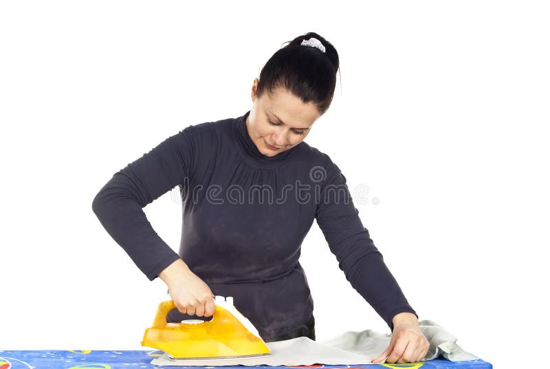 Girl ironing clothes