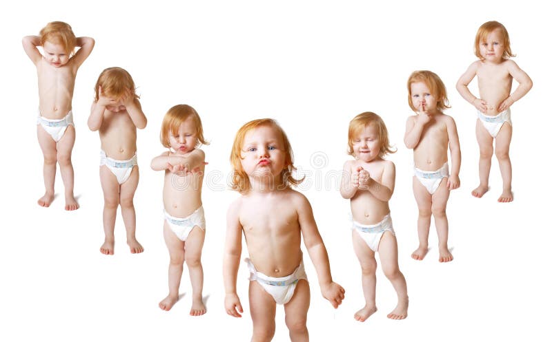 Girl isolated on white stock image