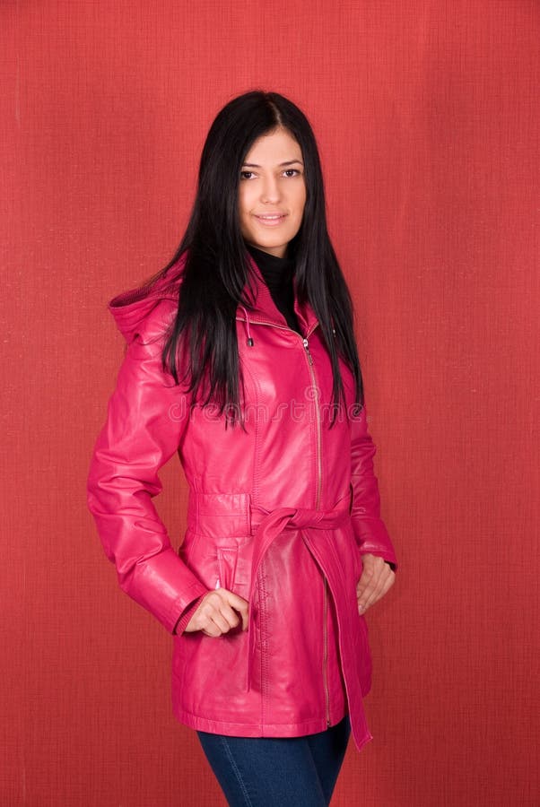 Girl at jacket stock photo. Image of adult, elegant, model 17645658