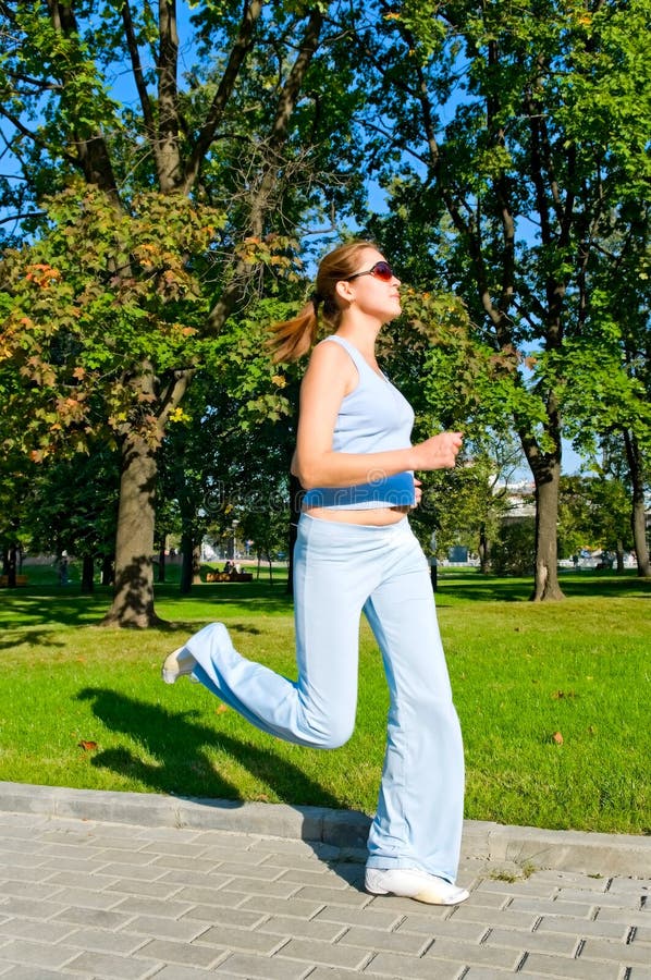 Girl jogging stock photo. Image of attractive, caucasian 13966866