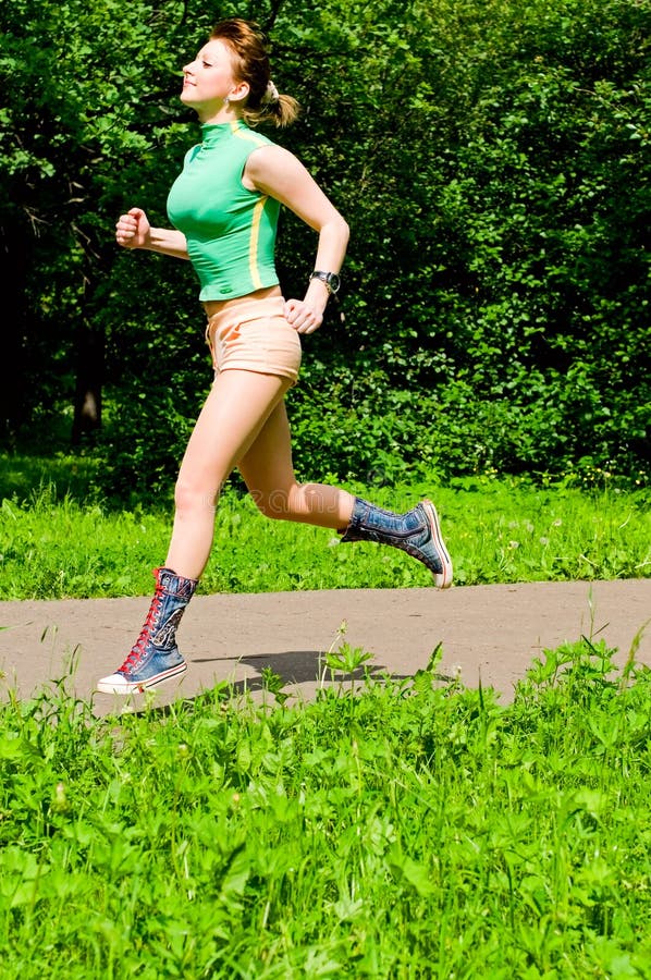 Girl jogging stock photo. Image of caucasian, head, people 15613412