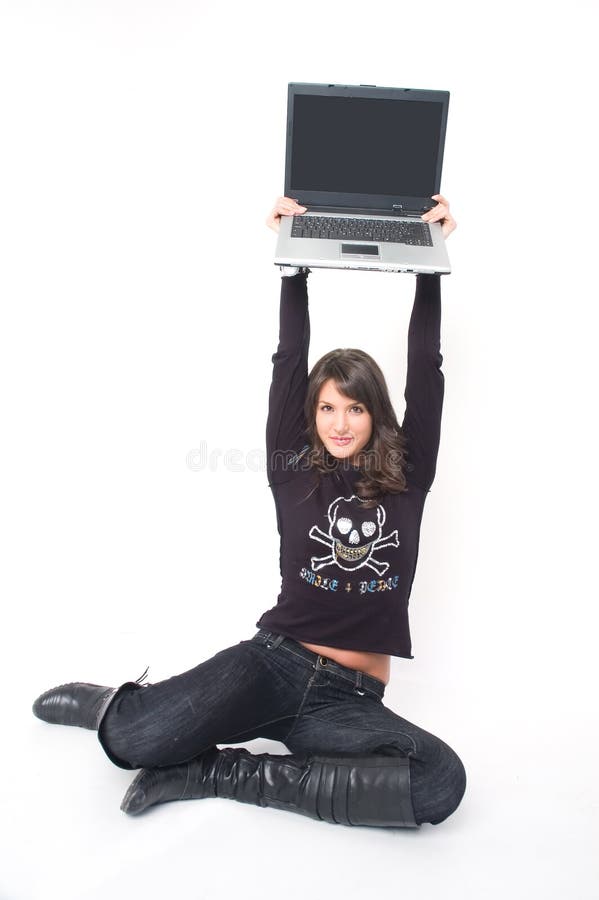 Girl with lap top