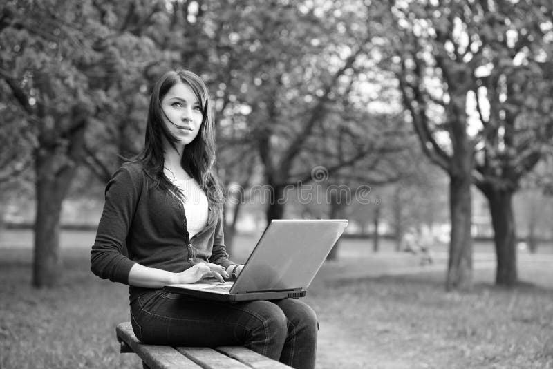 The girl with laptop