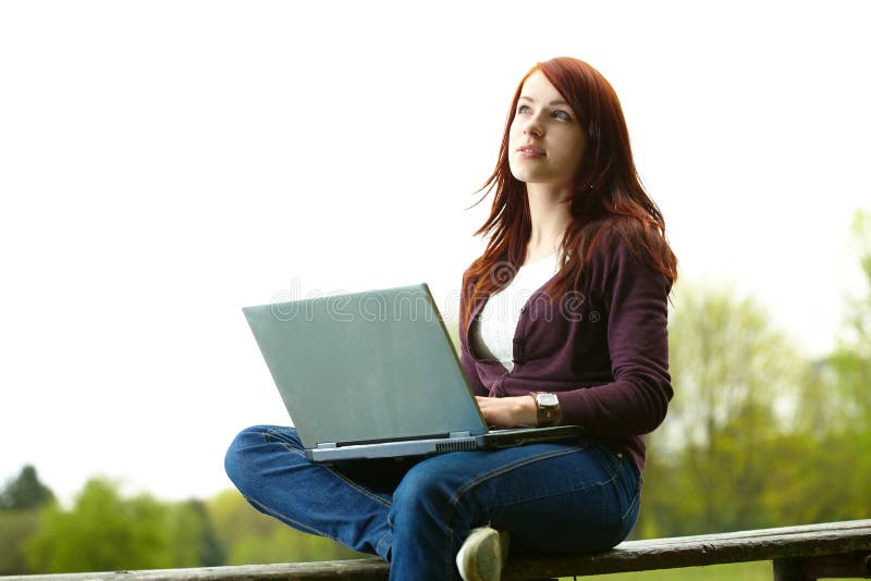 The girl with laptop