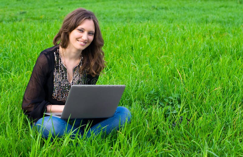 The girl with laptop