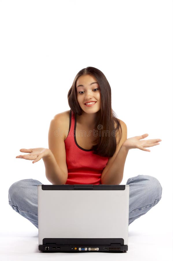 Girl and laptop