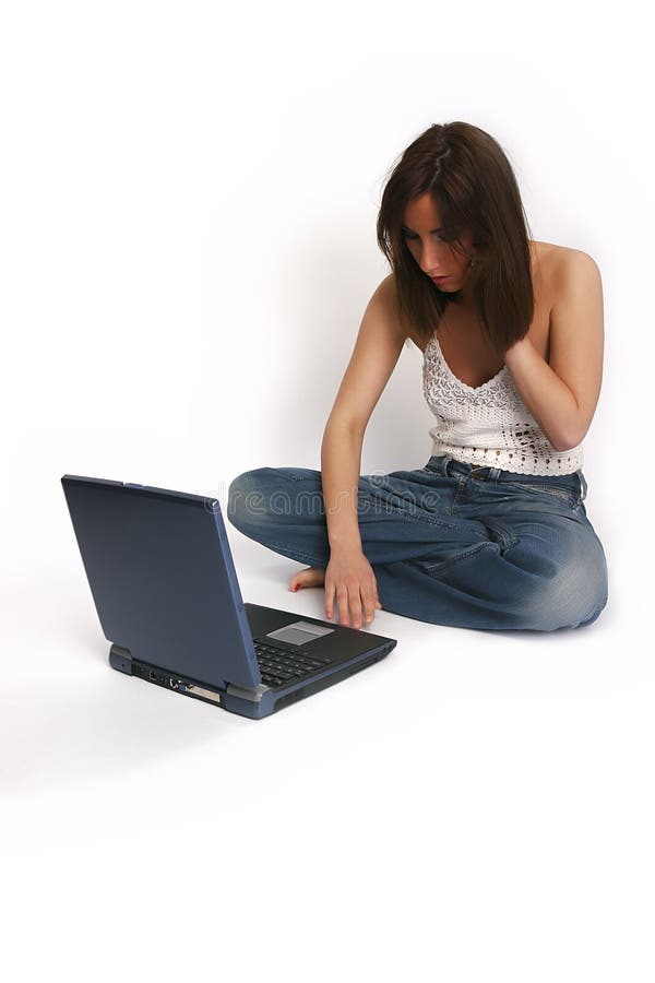 Girl With Laptop Picture. Image 4712442