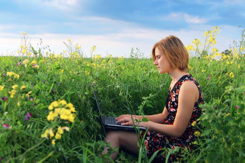 Girl with laptop