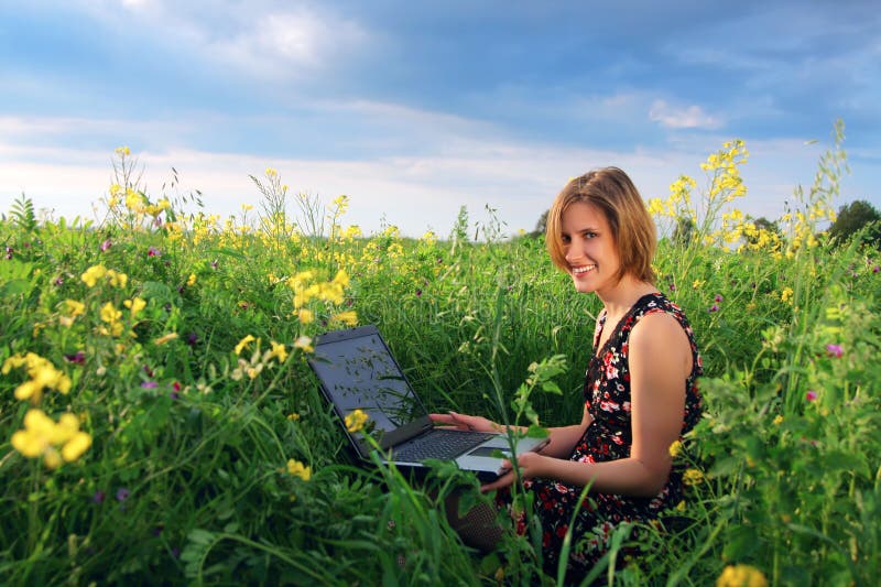 Girl with laptop