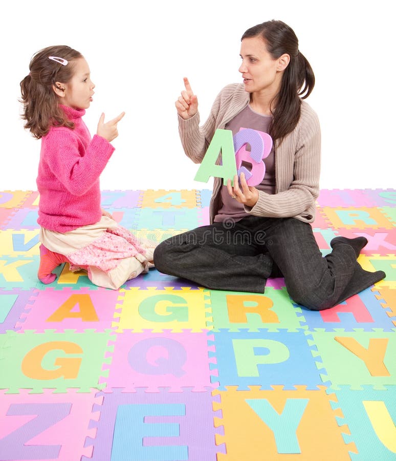 Girl learning phonics alphabet abc stock image Girl learning phonics alphabet abc stock image