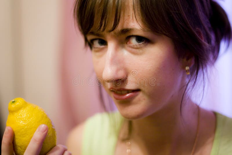 Girl and lemon