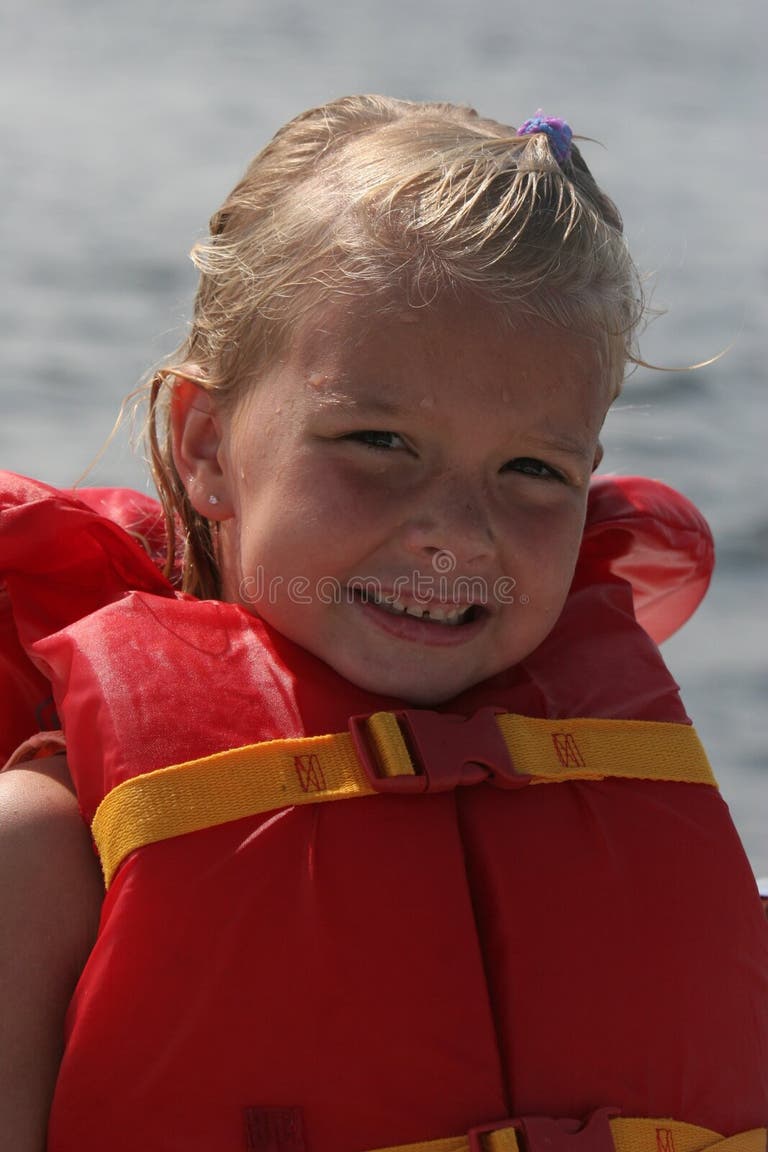 162 Girl Wearing Life Jacket Swimming Stock Photos Free & Royalty