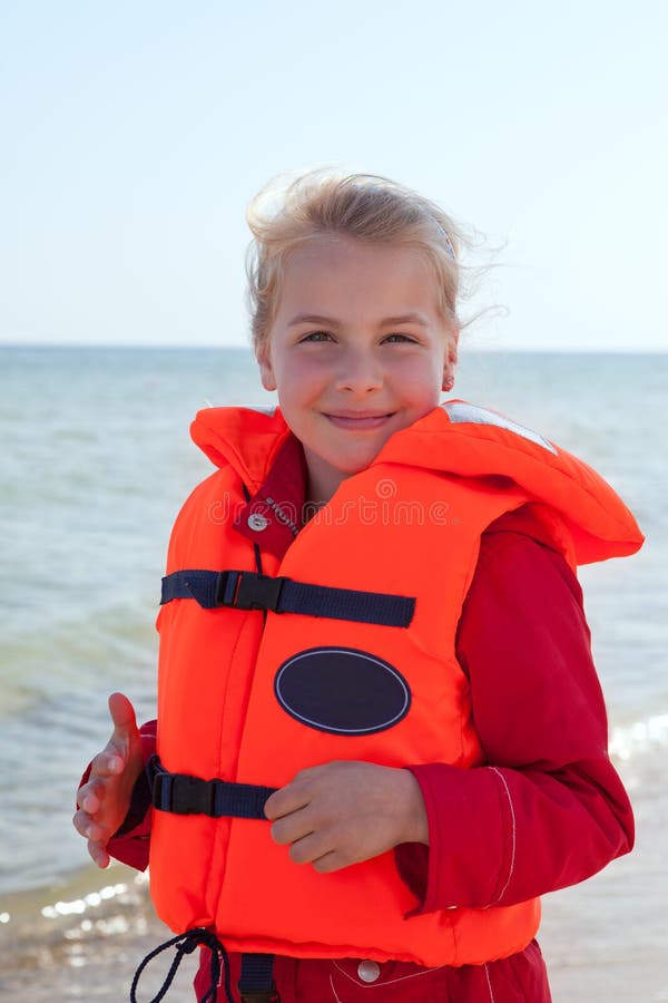 Girl with life jacket stock photo. Image of jacket, floating 39777556