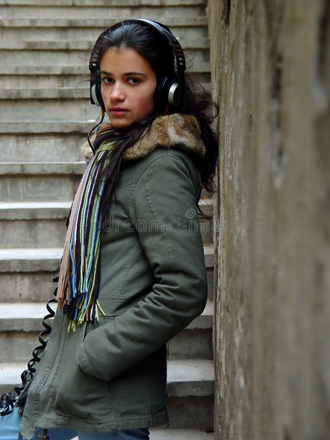 Girl listening music