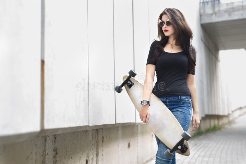 Girl with long boards