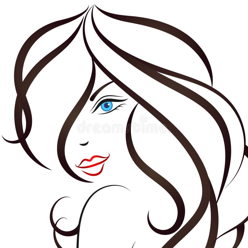 Girl with long hair vector stock vector. Illustration of cosmetic