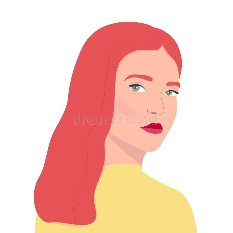 Girl looking back over her shoulder flat color vector character