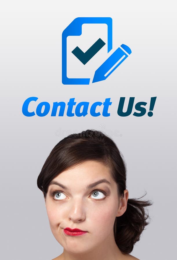 Girl Looking At Support Contact Type Of Icons Picture. Image 21421015