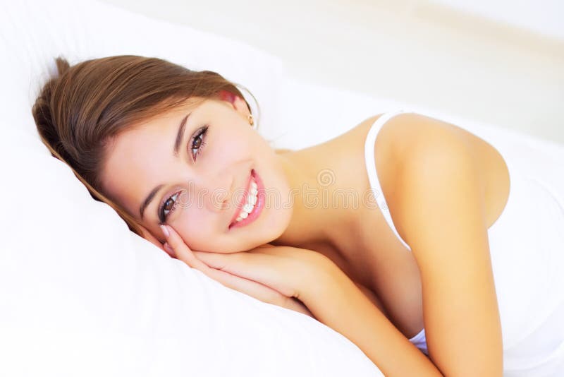 Girl lying on the bed