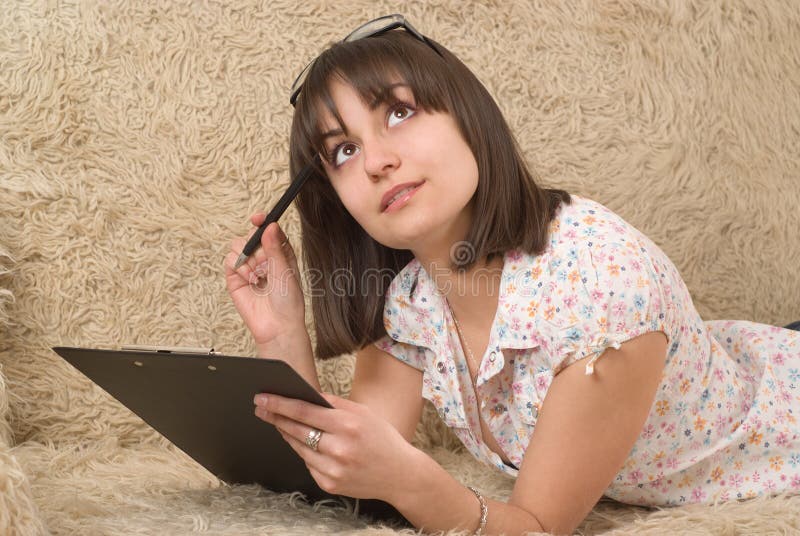 Girl lying on the couch