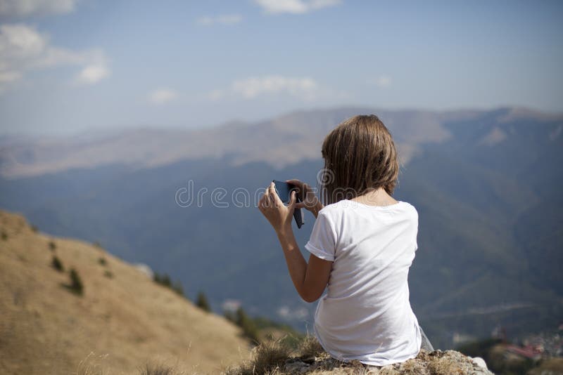 Girl making photos