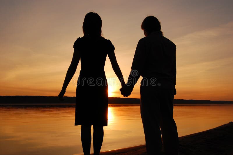 Girl and man stock images
