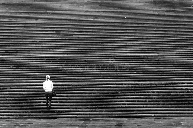 Girl and many stairs