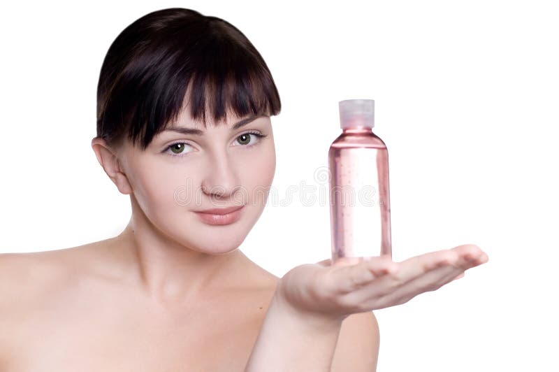 Girl with Massage Oil in a Hand Stock Photo Image of healthy