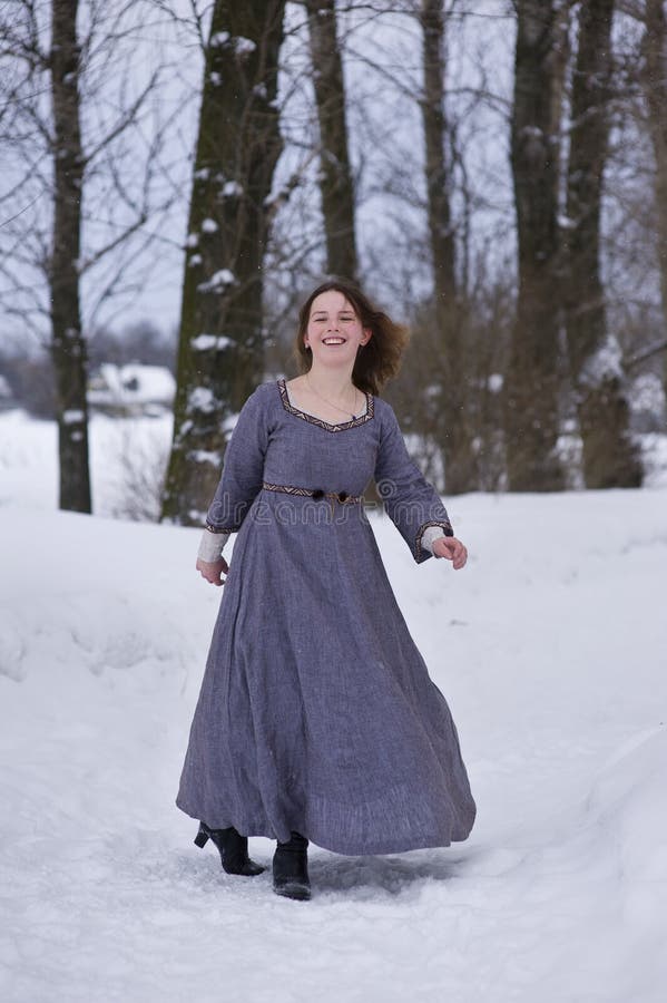 Girl in medieval dress