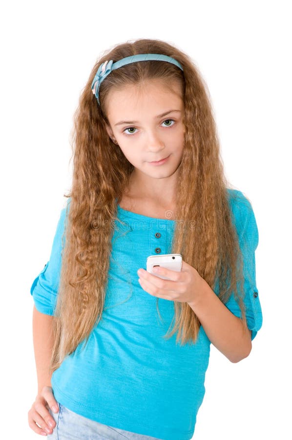 The girl with mobile phone