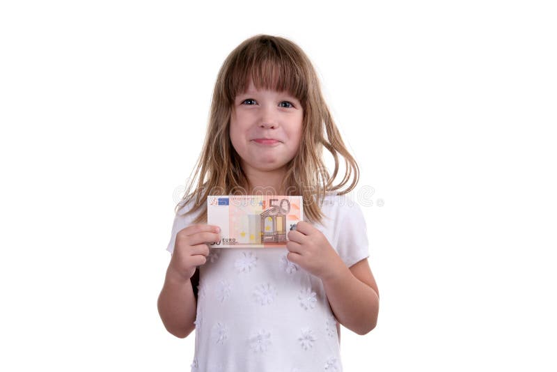 The girl with money in hands