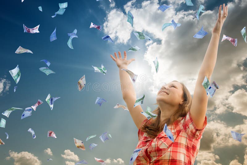 Girl and money royalty free stock photos Girl and money royalty free stock photos