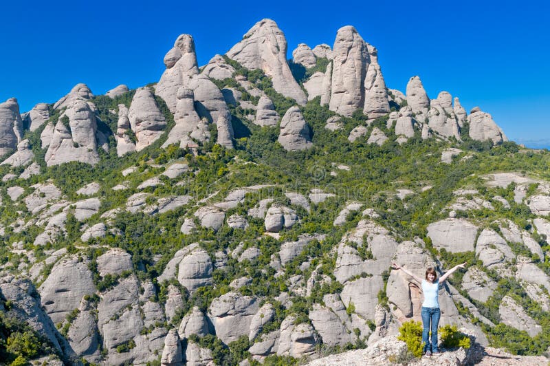 Girl in Montserrat mountain