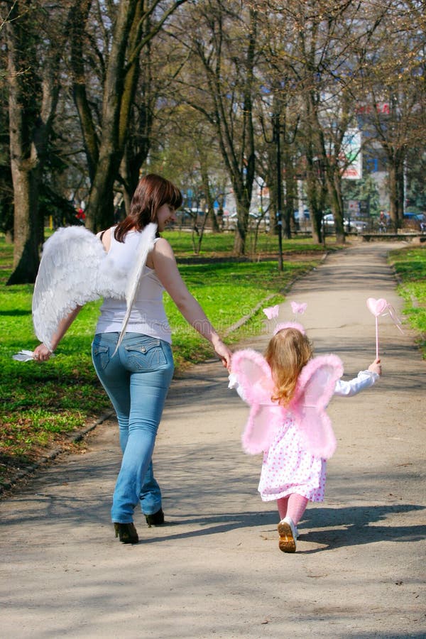 Girl and mother