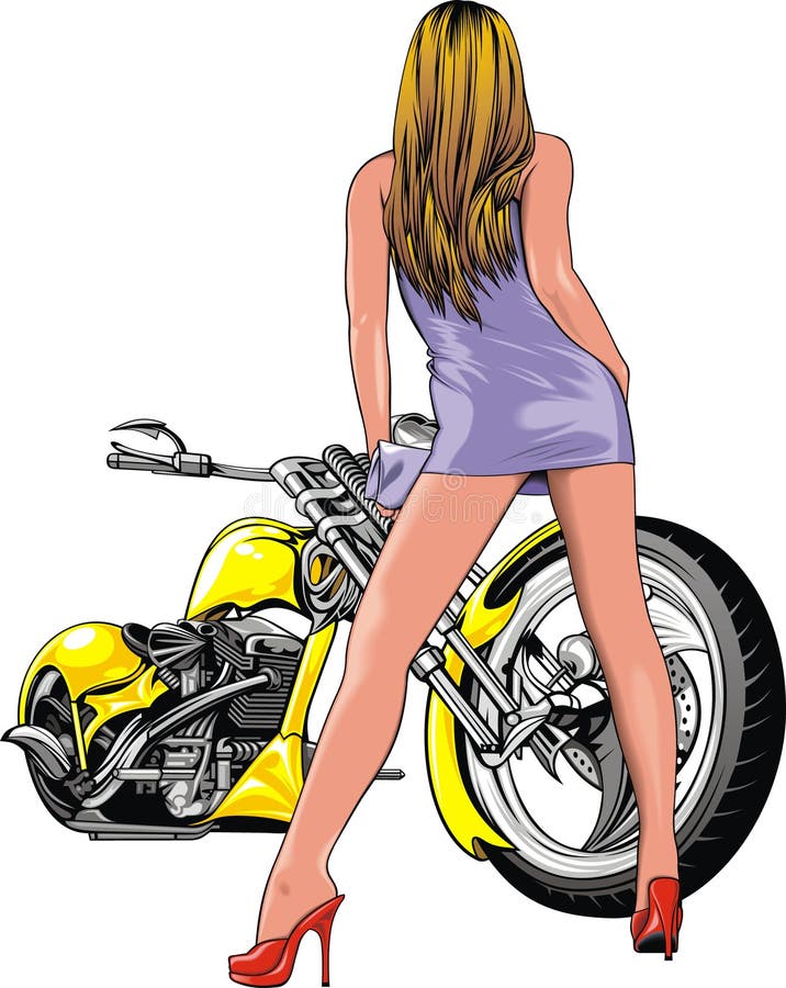 Girl and motorbike