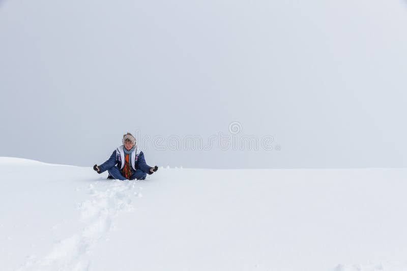 Girl mountains zen pose stock photo Girl mountains zen pose stock photo