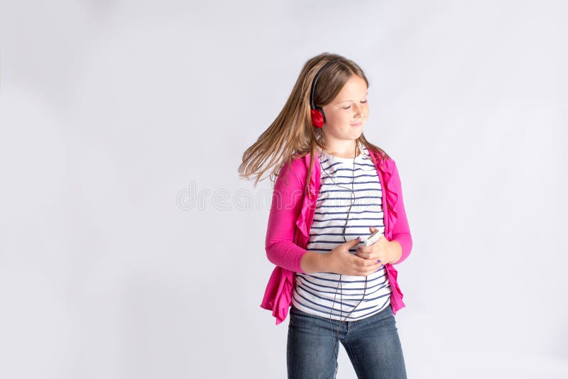 Girl moving to music