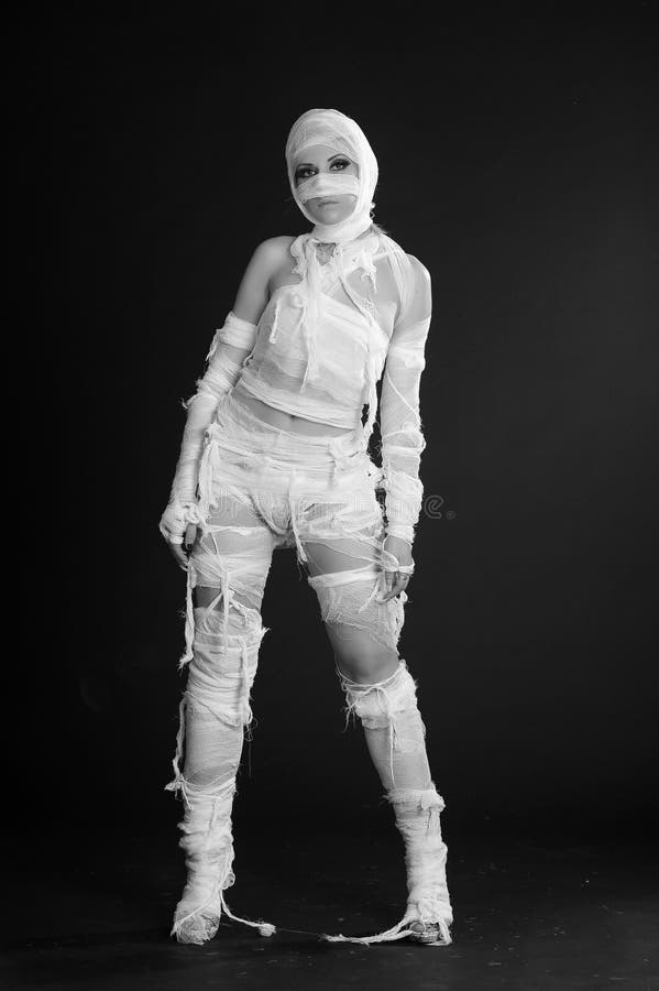 Girl in Bandages Mummy Photo Stock Image - Image of creepy, bandages ...