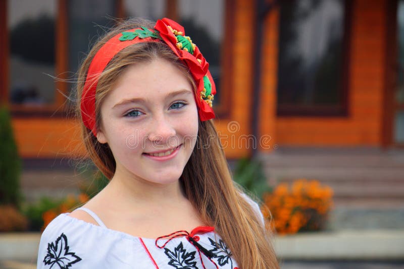 Girl in national dress. stock image.