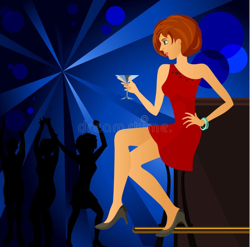 Girl In Night Club Stock Vector Illustration Of Glamour 19366747